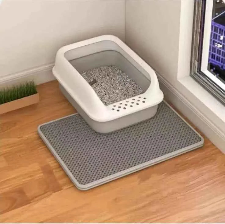 Double Layer Cat Litter Box & Mat
