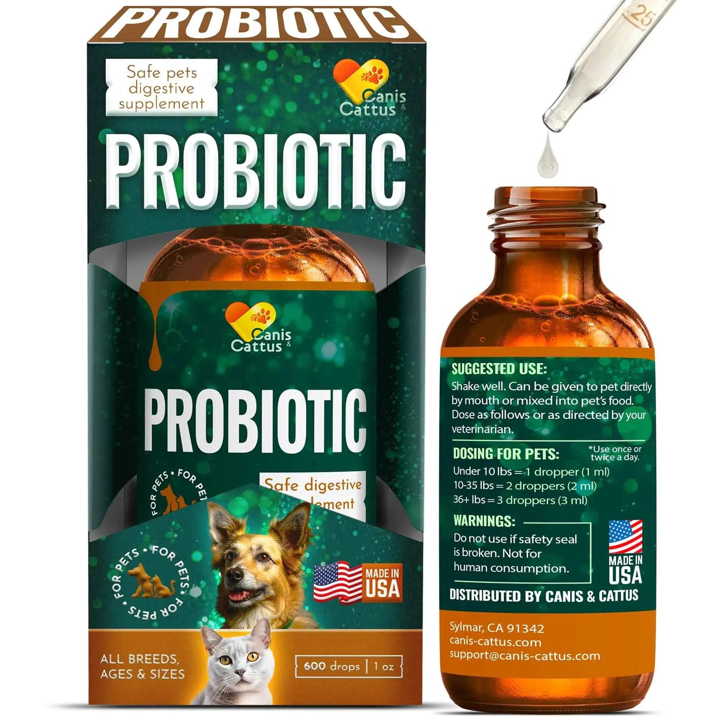 Probiotic Organic Liquid Drops for Pets 1oz